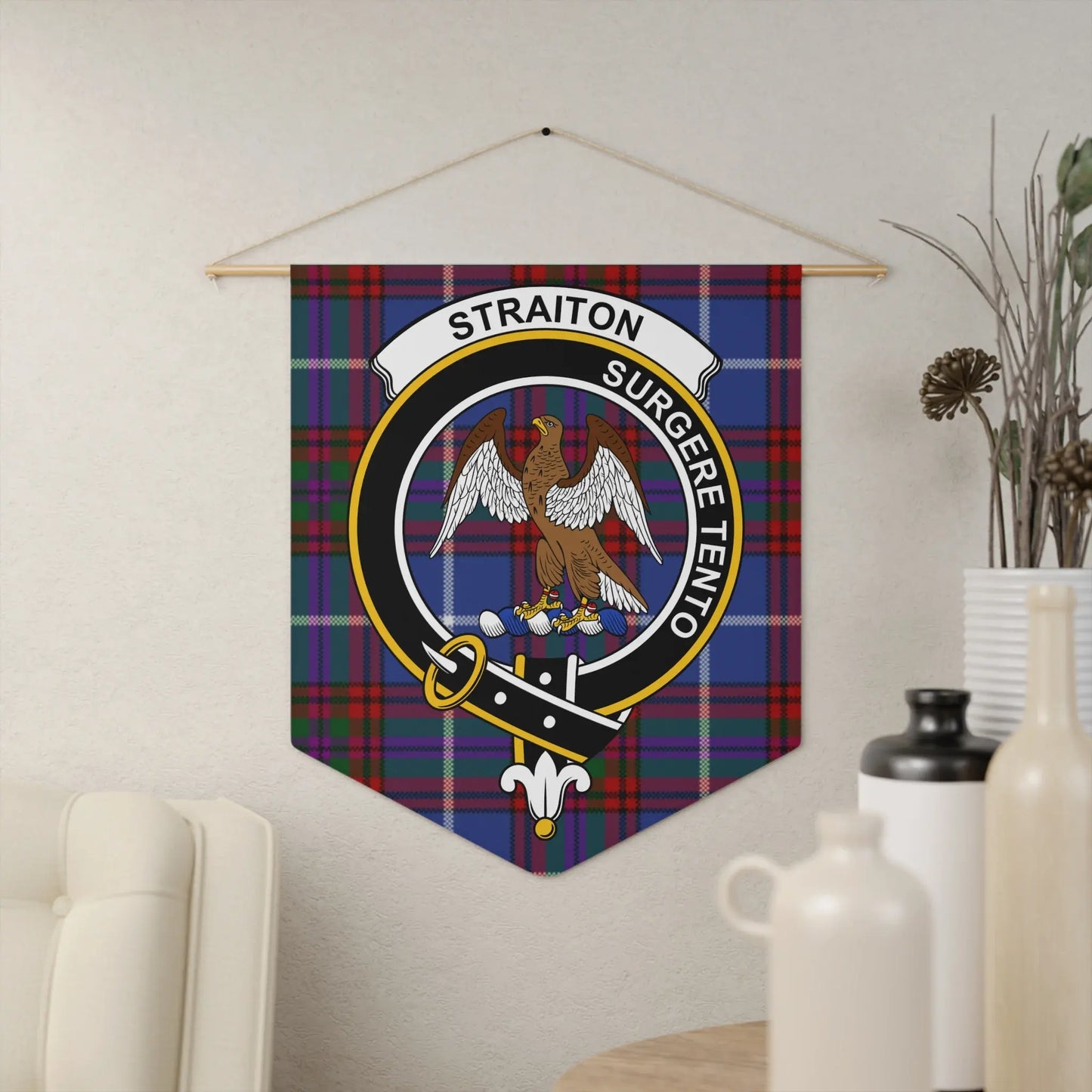 Clan Straiton Eagle Crest Tartan Wall Hanging product