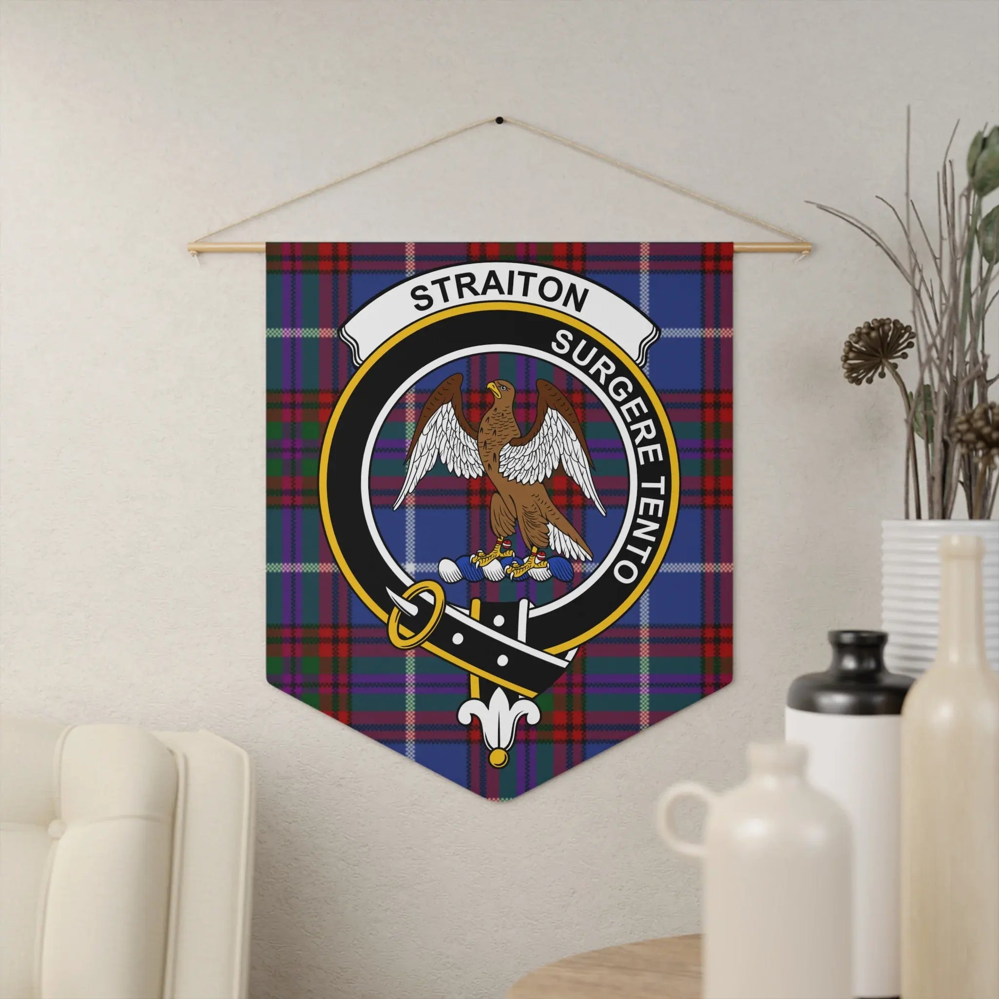 Clan Straiton Eagle Crest Tartan Wall Hanging product