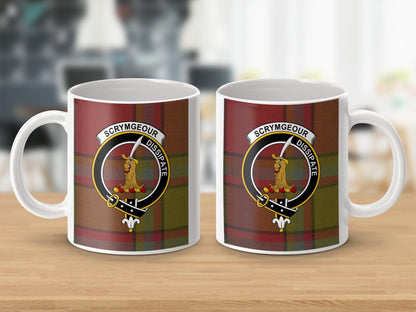 Scrymgeour Clan Crest Tartan Heritage Design Mug - Living Stone Gifts