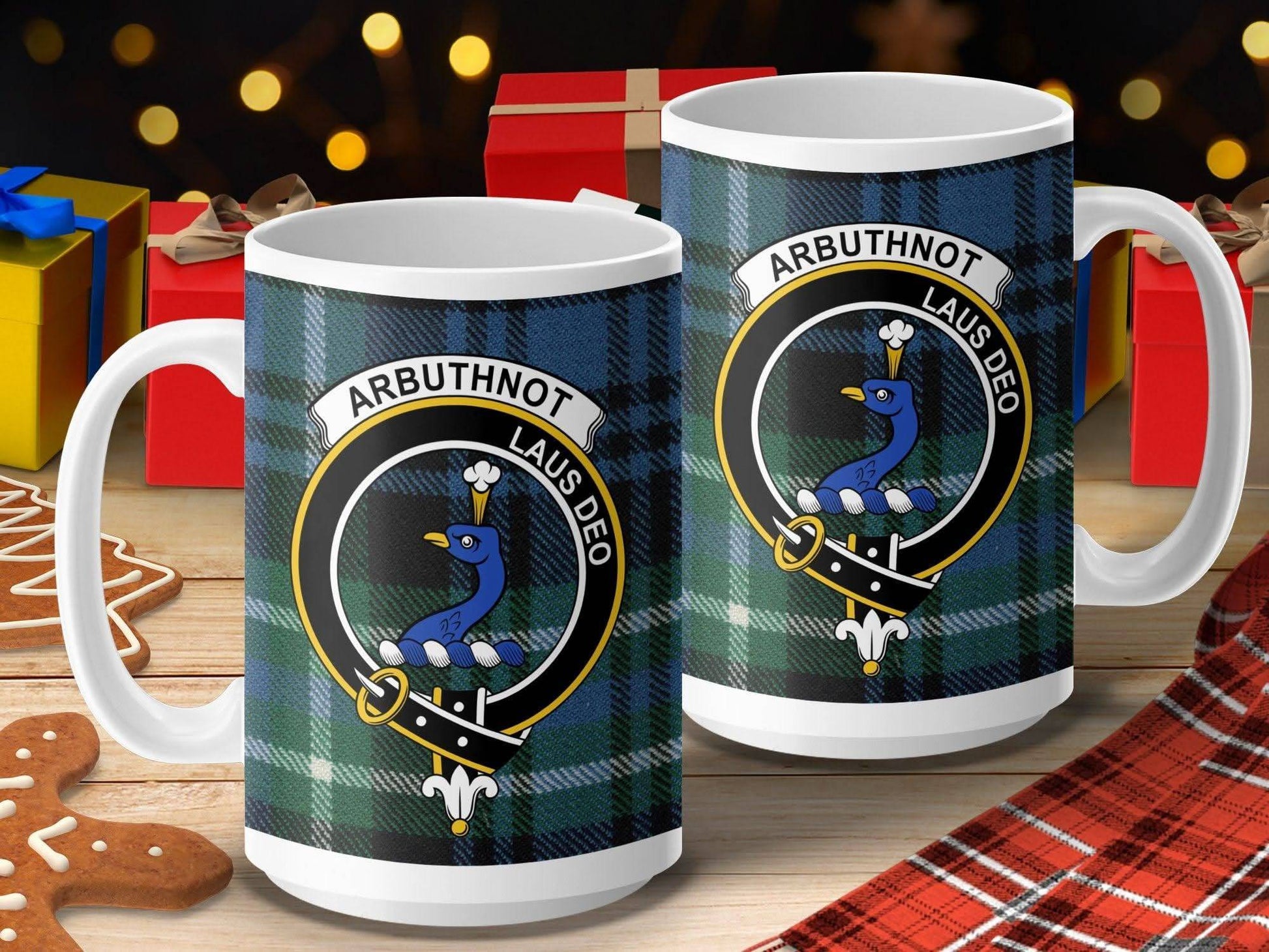 Arbuthnot Plaid Blue Pattern Crest Mug product