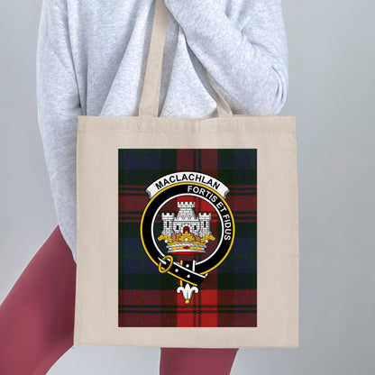 Clan MacLachlan Scottish Crest Tartan Tote Bag - Living Stone Gifts