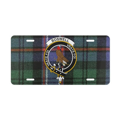 Boswell Clan Crest Tartan License Plate product