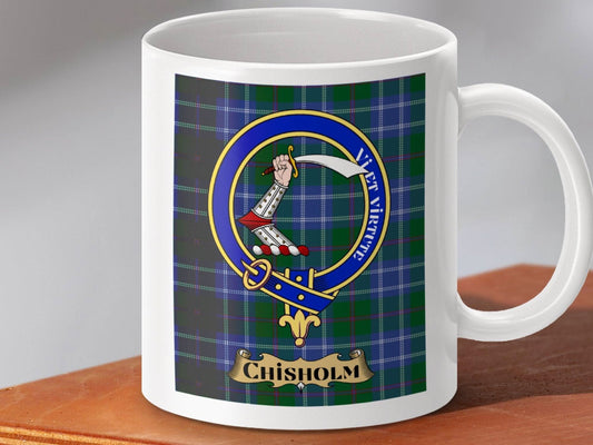 Clan Chisholm Tartan Crest Coffee Mug product type
