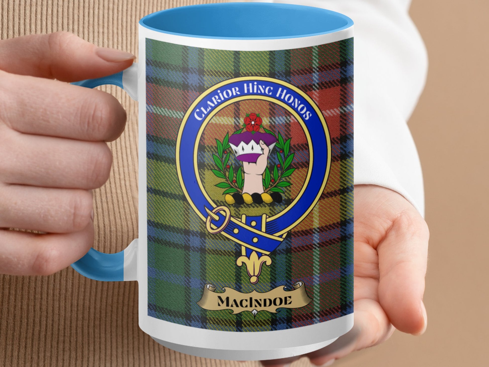 Clan Macindoe Crest Badge Tartan Clan Macindoe Mug - Living Stone Gifts