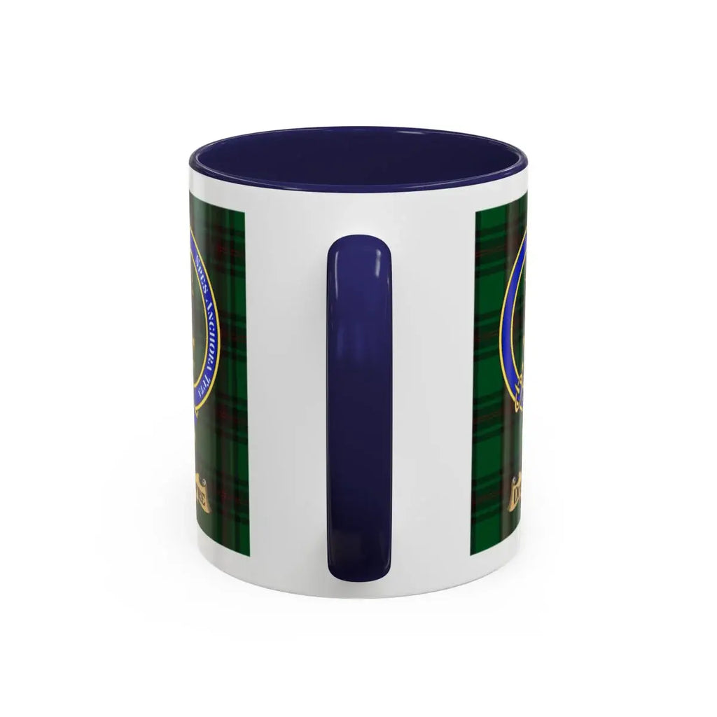 Dunsmure clan crest mug shown in 11 oz and 15 oz sizes