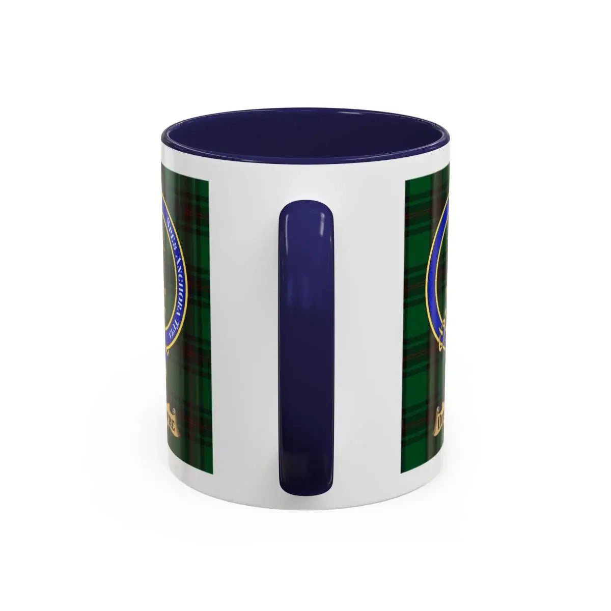 Dunsmure clan crest mug shown in 11 oz and 15 oz sizes