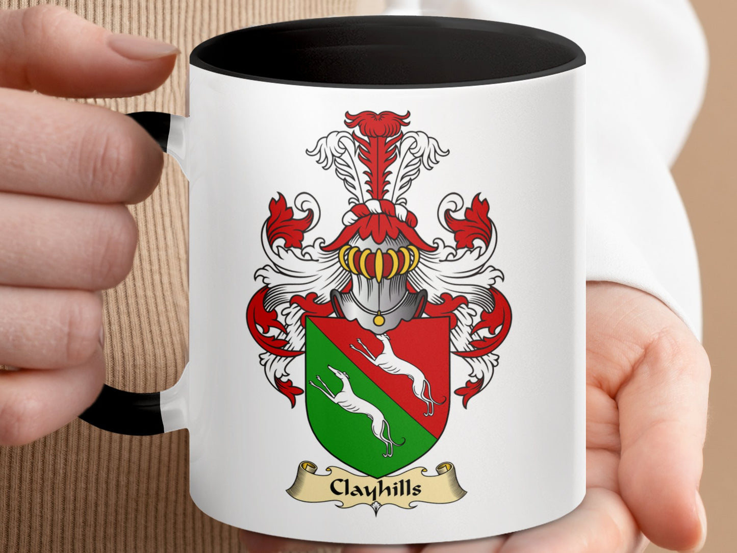 Clan Clayhills Scottish Coat of Arms Accent Coffee Mug - Living Stone Gifts