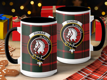 Clan Dunbar Scottish Tartan Crest Mug - Living Stone Gifts