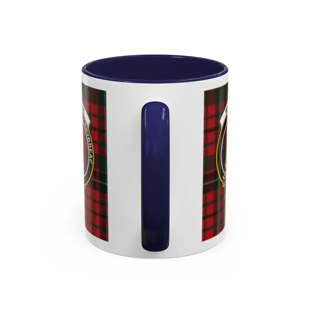 MacNicol Scottish clan tartan mug — 15oz navy accent handle, dishwasher and microwave safe
