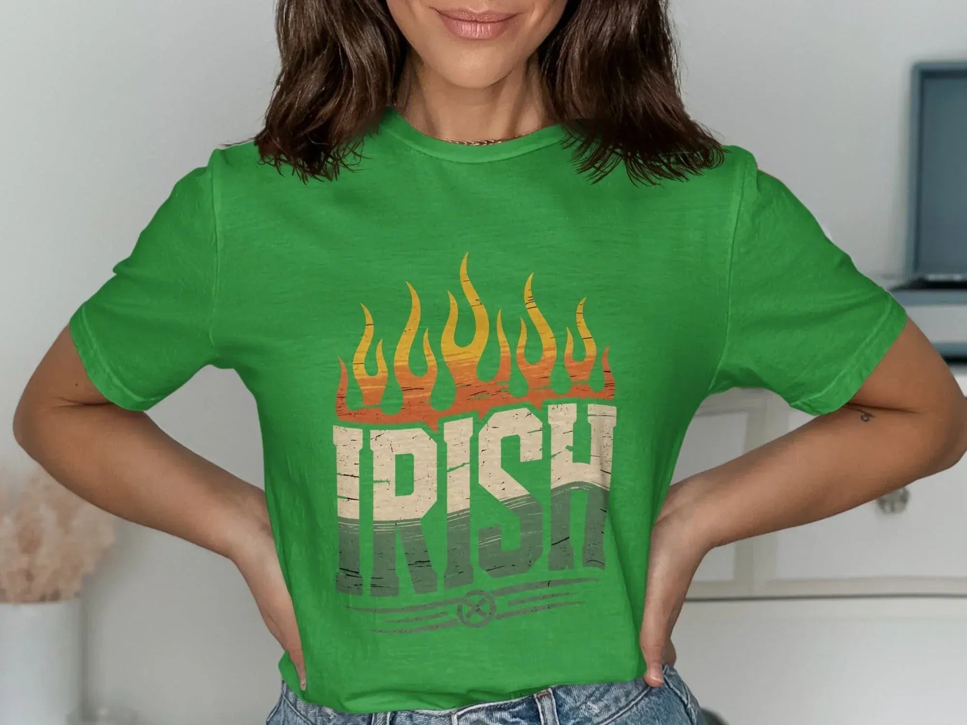 Irish Themed Green Flame Graphic T-Shirt product