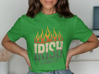 Irish Themed Green Flame Graphic T-Shirt product