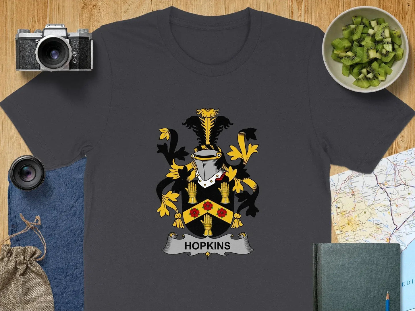 Hopkins Family Crest Graphic on Clothing product
