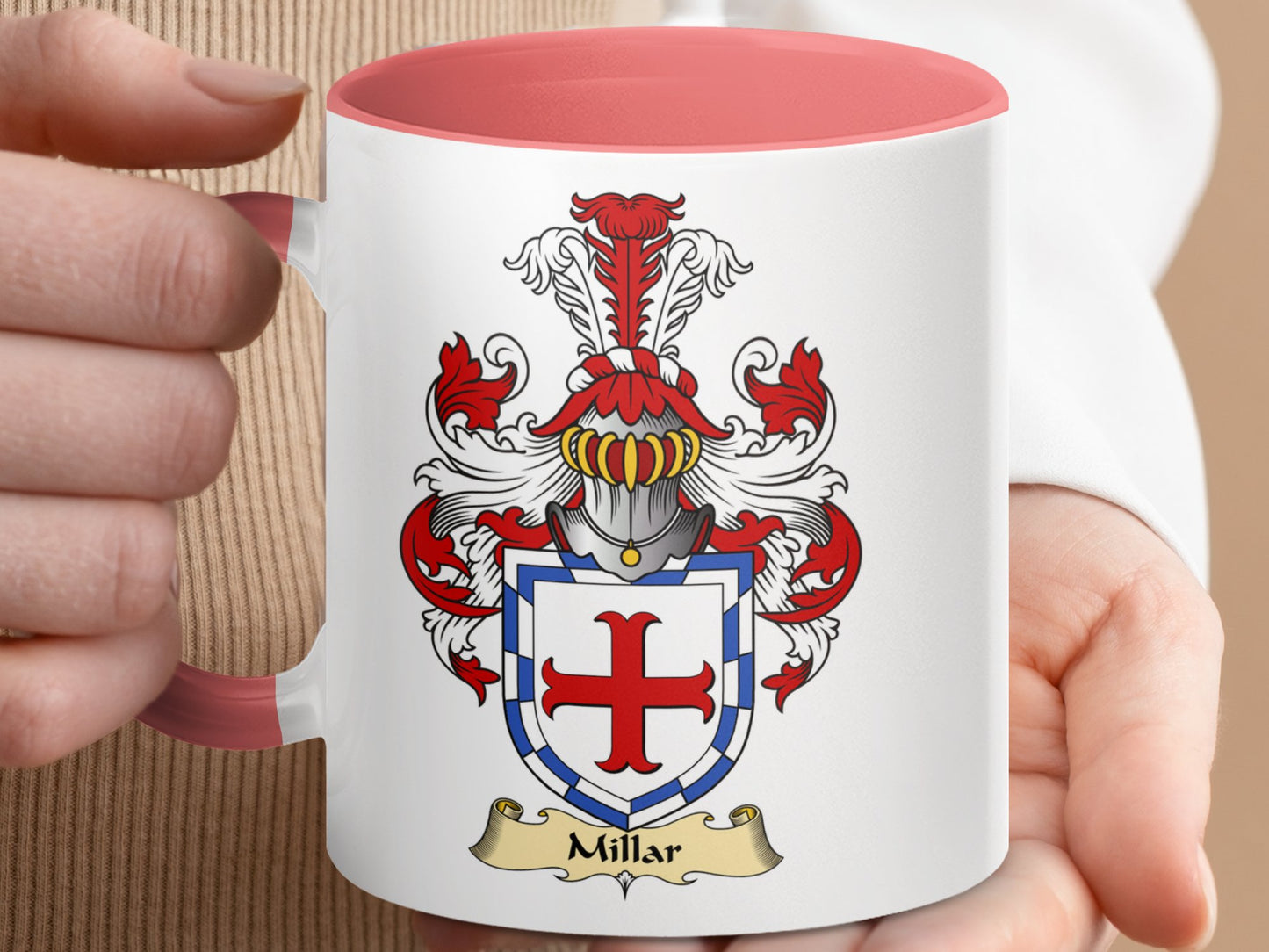 Millar Family Crest Coat of Arms Accent Coffee Mug - Living Stone Gifts