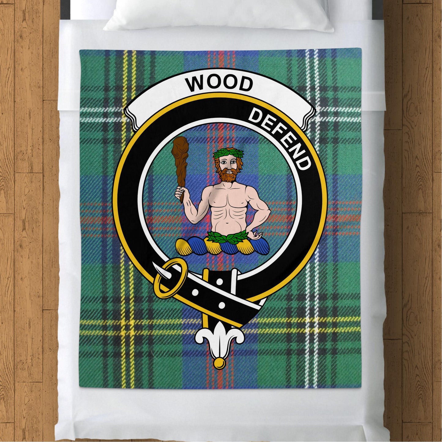 Scottish Clan Wood Defend Tartan Throw Blanket - Living Stone Gifts