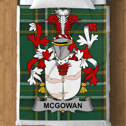 McGowan Surname Irish Tartan Throw Blanket - Living Stone Gifts