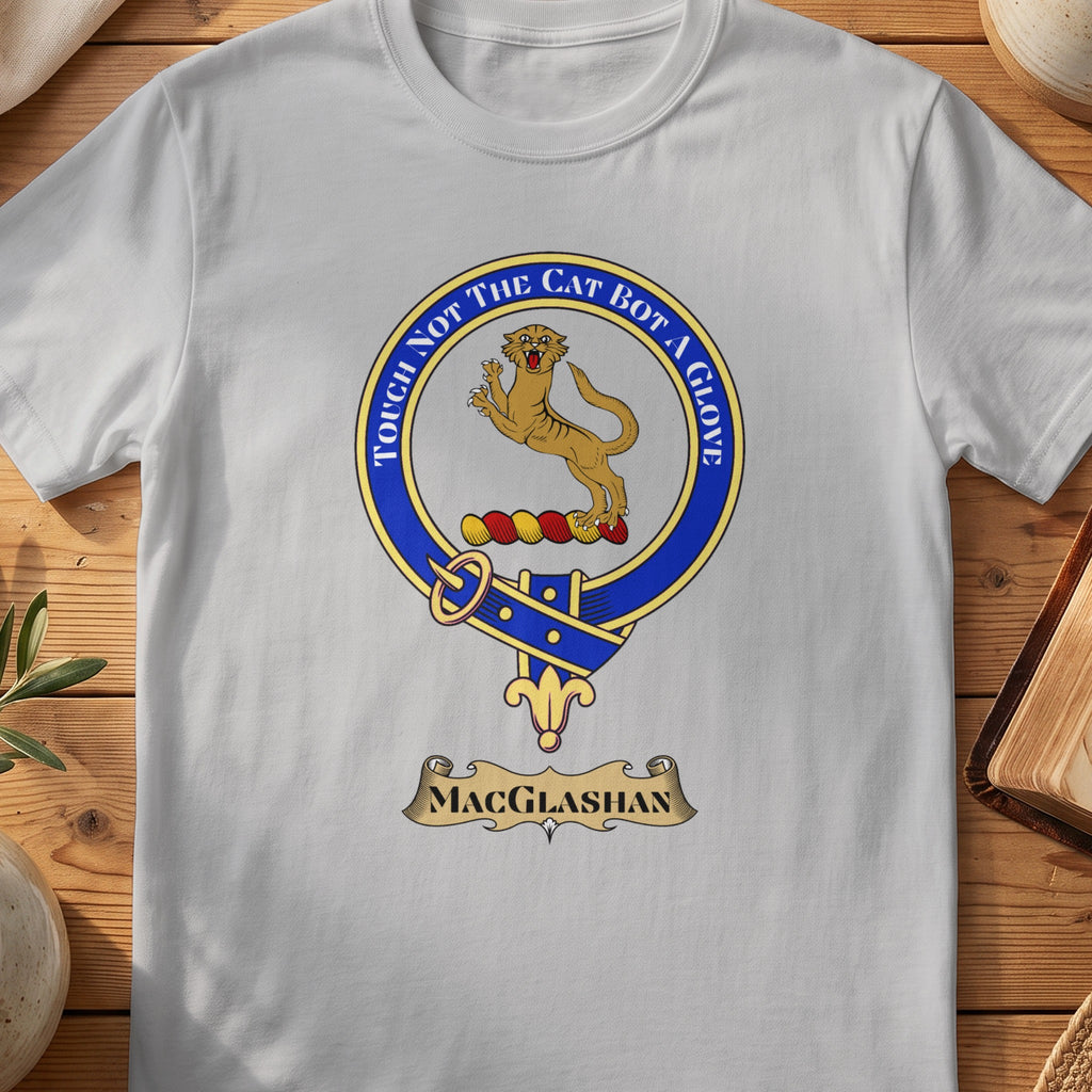 MacGlashan Scottish clan crest T-shirt in Sport Grey