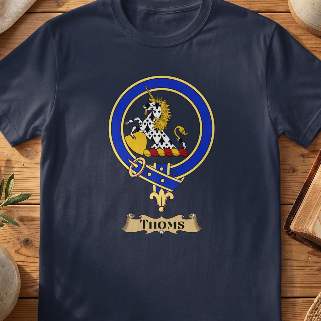 Thoms Scottish clan crest T-shirt in Navy