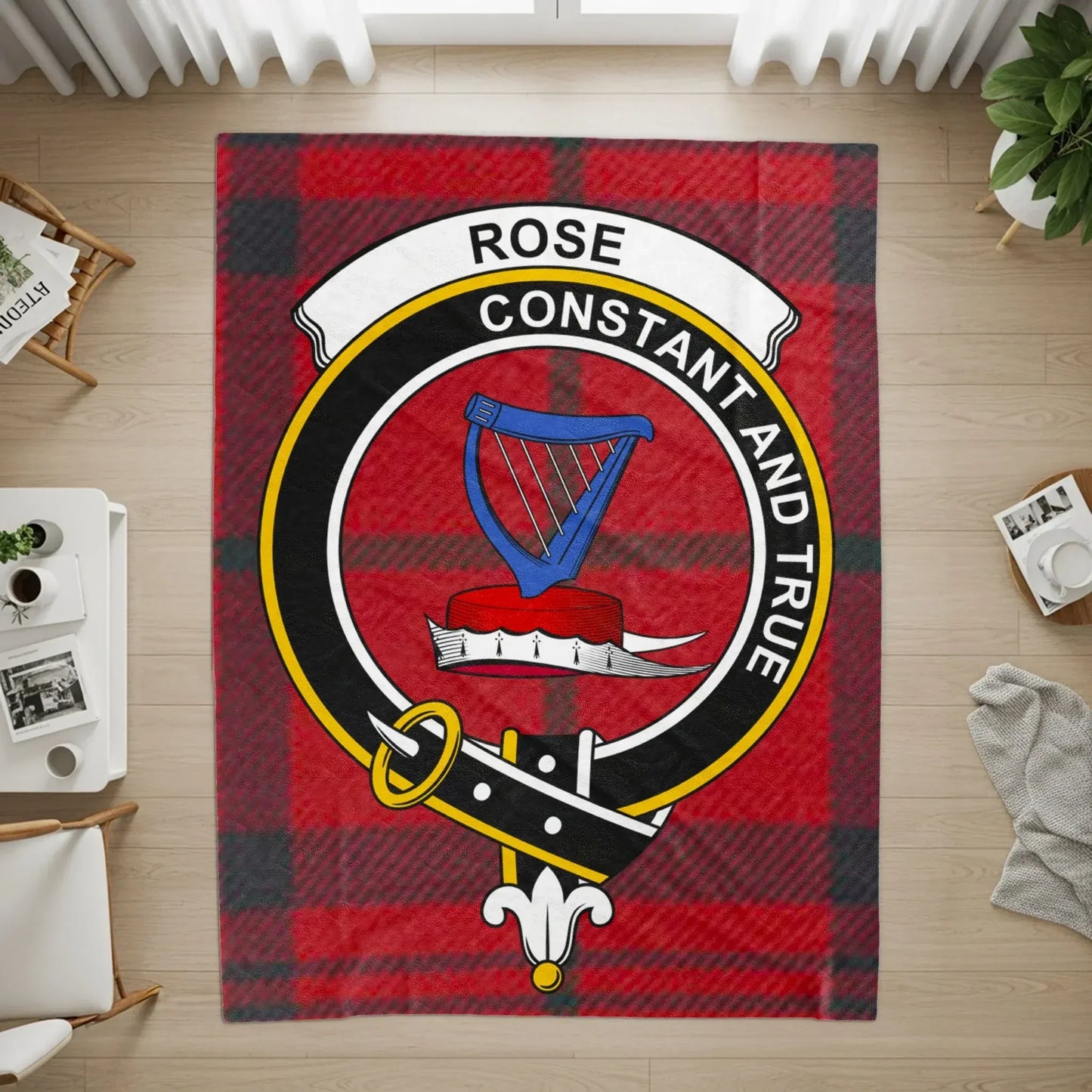 Rose Constant and True Red Tartan Pattern Rug product