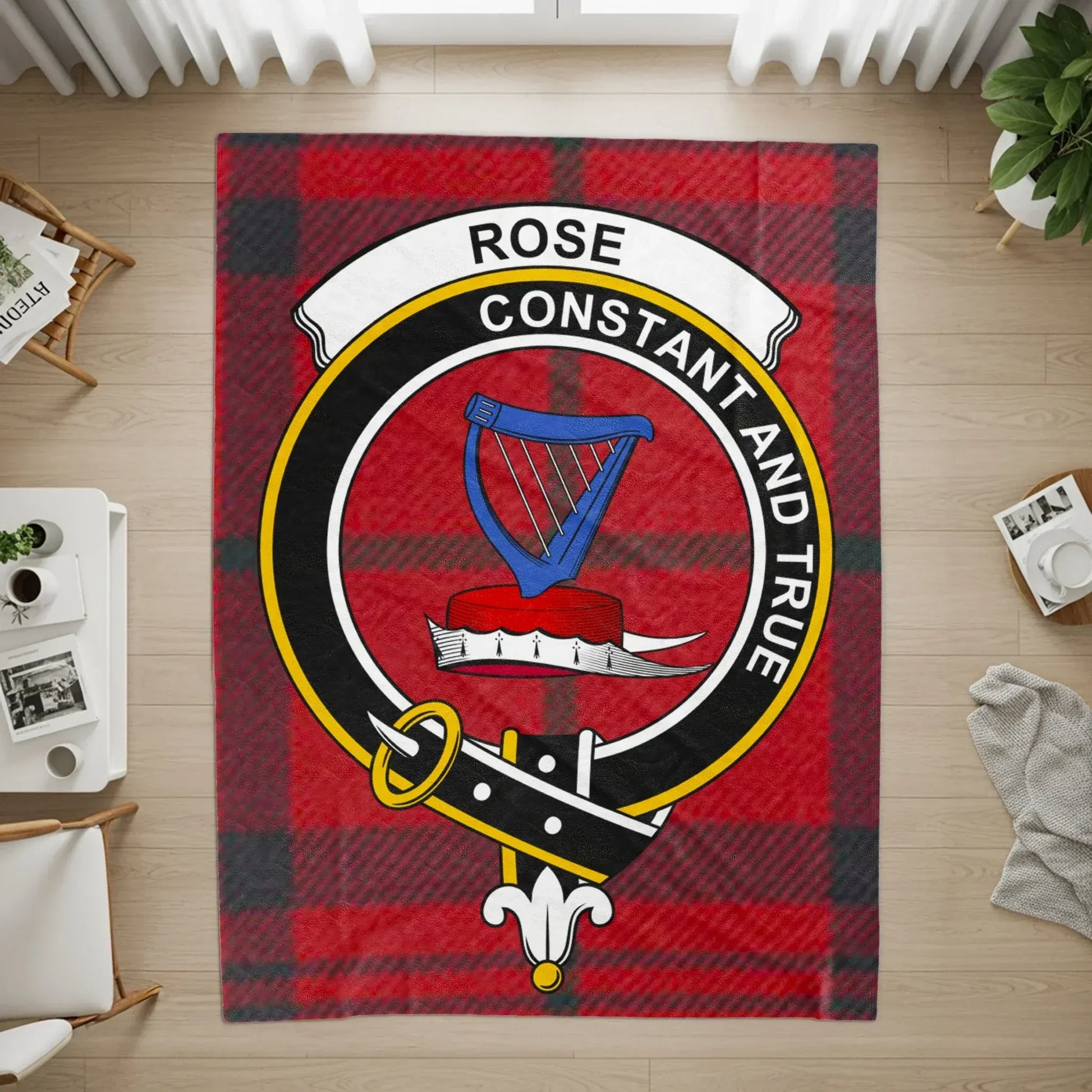 Rose Constant and True Red Tartan Pattern Rug product