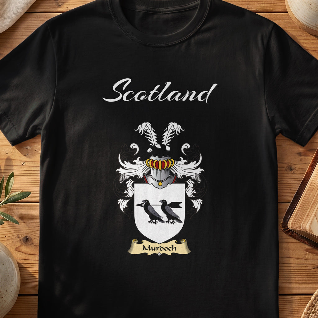 Murdoch Scottish family shield T-shirt in Black
