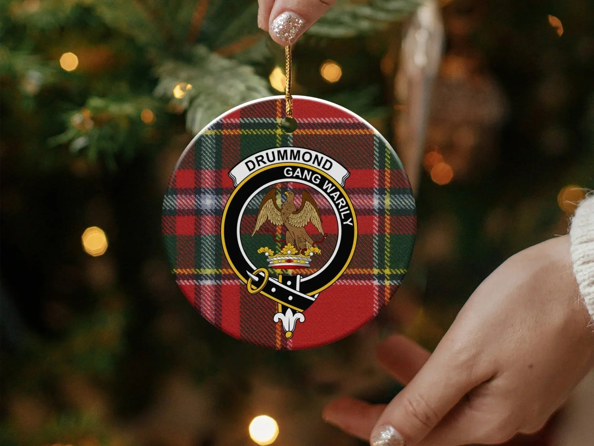 Drummond Gang Warily Round Tartan Festive Ornament product
