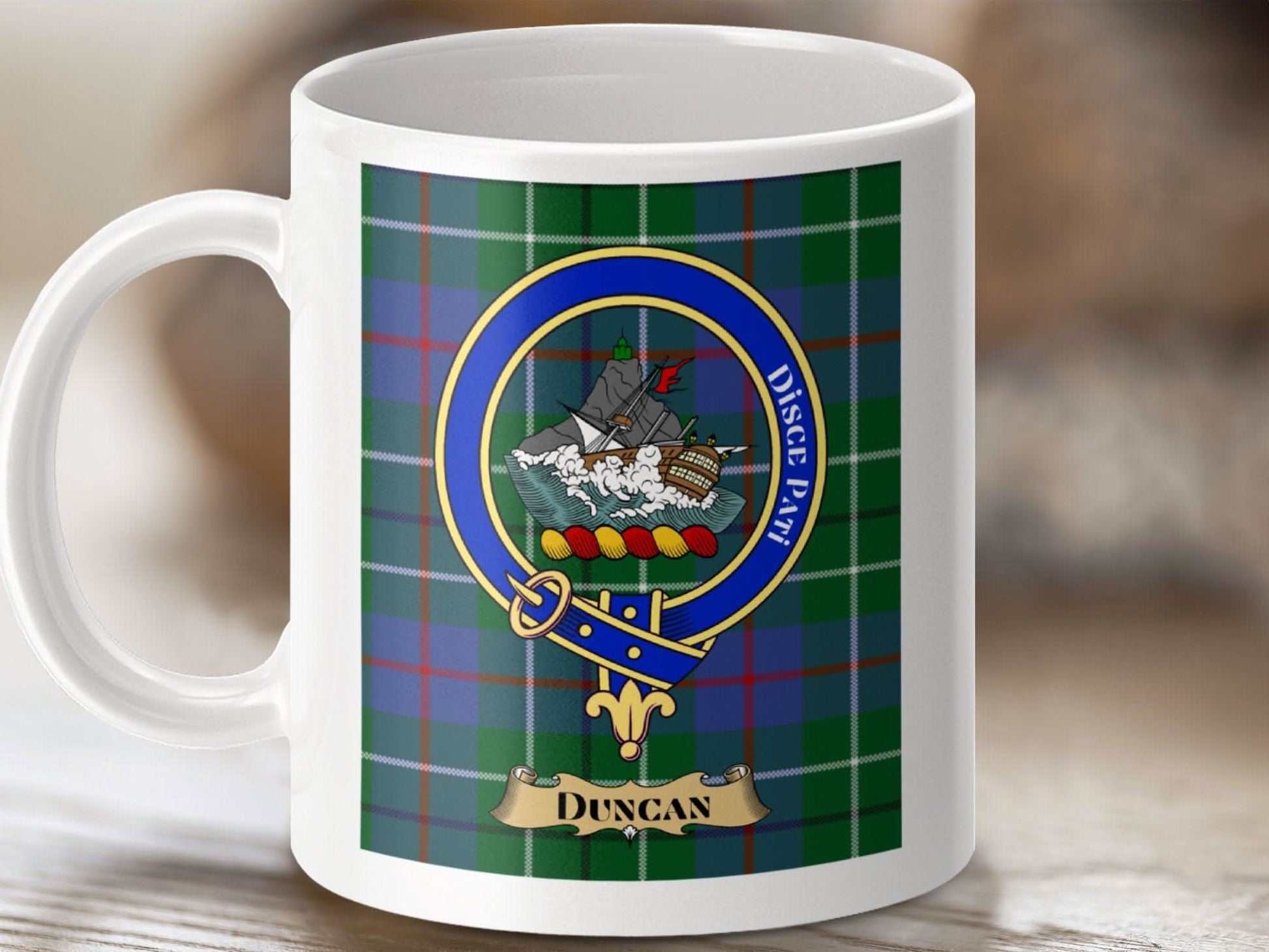 Duncan Family Crest Tartan Design Ceramic Mug product