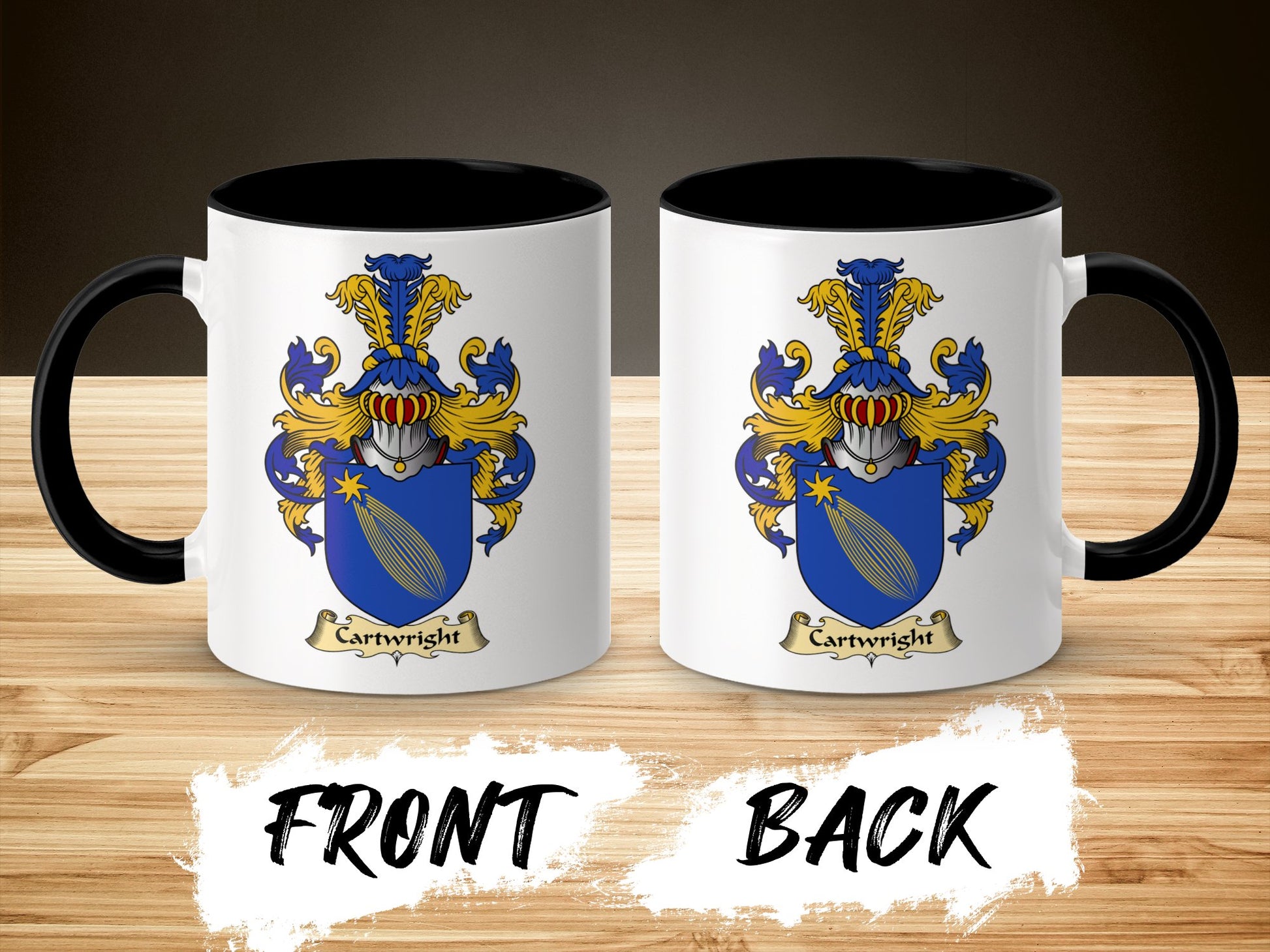 Clan Cartwright Scottish Coat of Arms Accent Coffee Mug - Living Stone Gifts