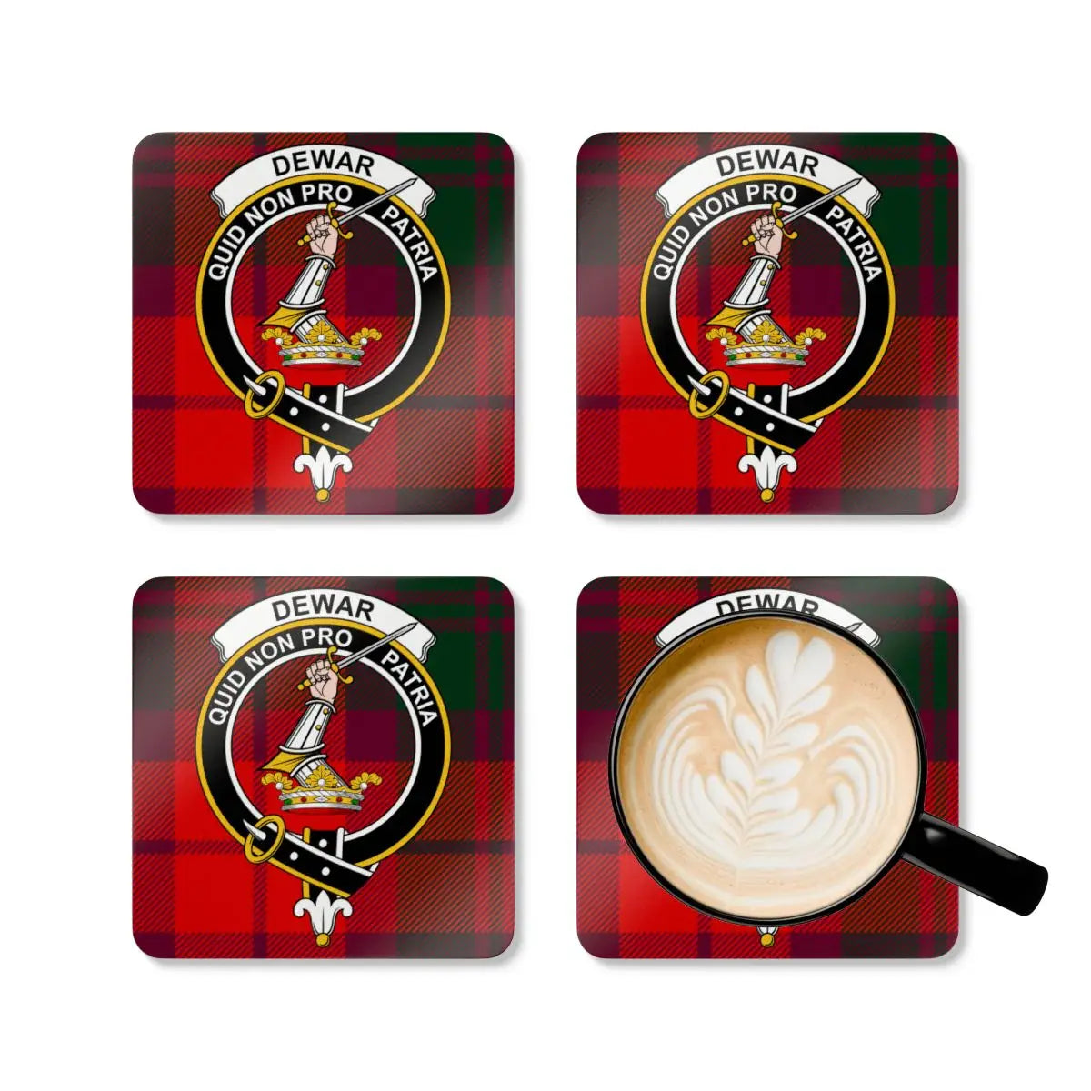 Clan Dewar Tartan Plaid Coasters Set Drinkware product