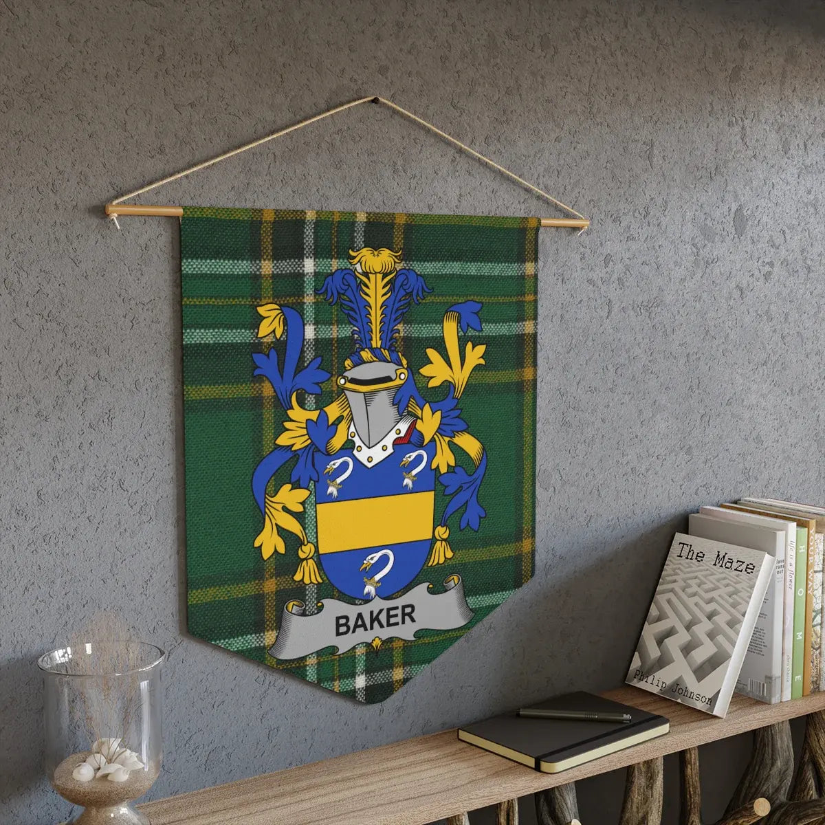 Baker Family Crest Coat of Arms Wall Hanging product