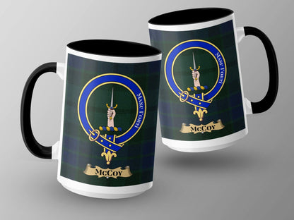 McCoy Clan Crest Plaid Design Mug Scottish Family Heritage - Living Stone Gifts