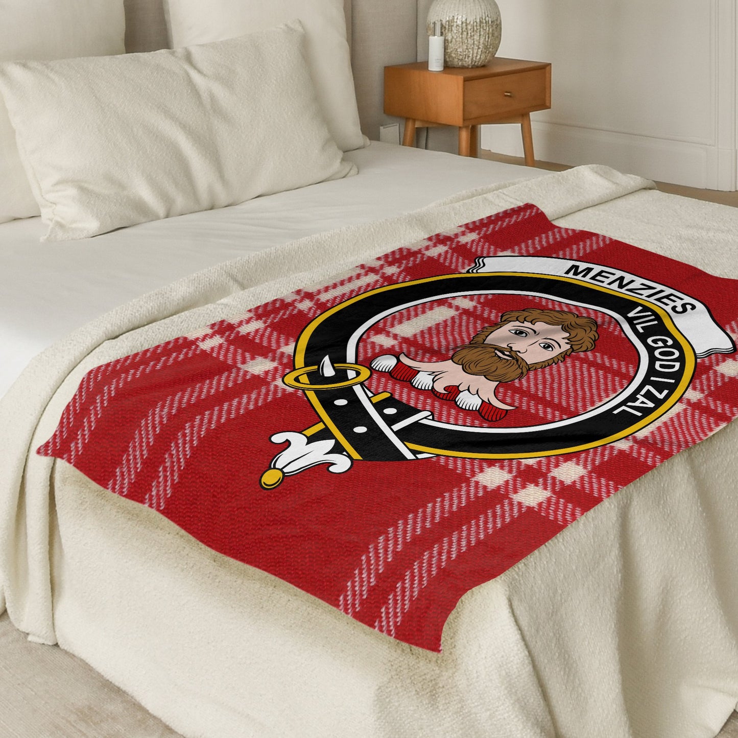 Scottish Clan Menzies Tartan Throw Blanket - Living Stone Gifts