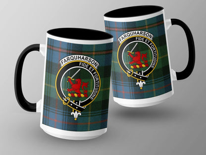 Farquharson Clan Tartan Crest Mug with Scottish Heritage - Living Stone Gifts