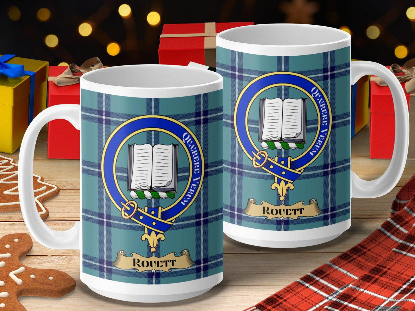 Rouett Scottish Clan Tartan Crest Decorative Mug - Living Stone Gifts