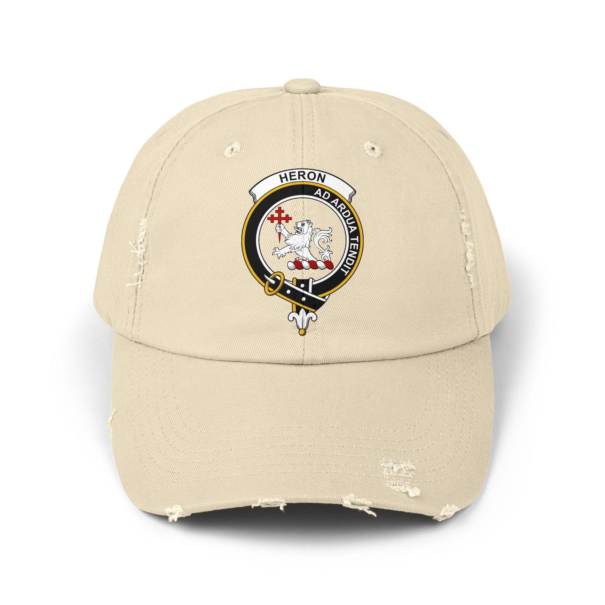 Heron Clan Crest Distressed Style Baseball Cap - Celtic Ancestry Gifts