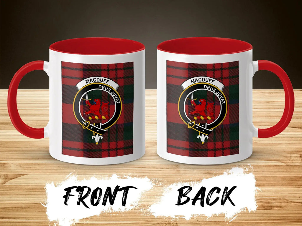 MacDuff Deus Juvat Tartan Crest Design Coffee Mug