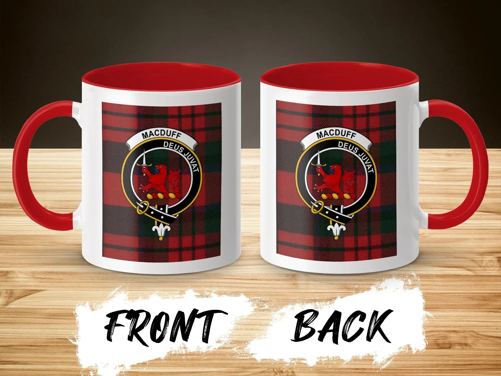 MacDuff Deus Juvat Tartan Crest Design Coffee Mug