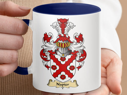 Napier Clan Family Crest Coat of Arms Emblem Mug - Living Stone Gifts