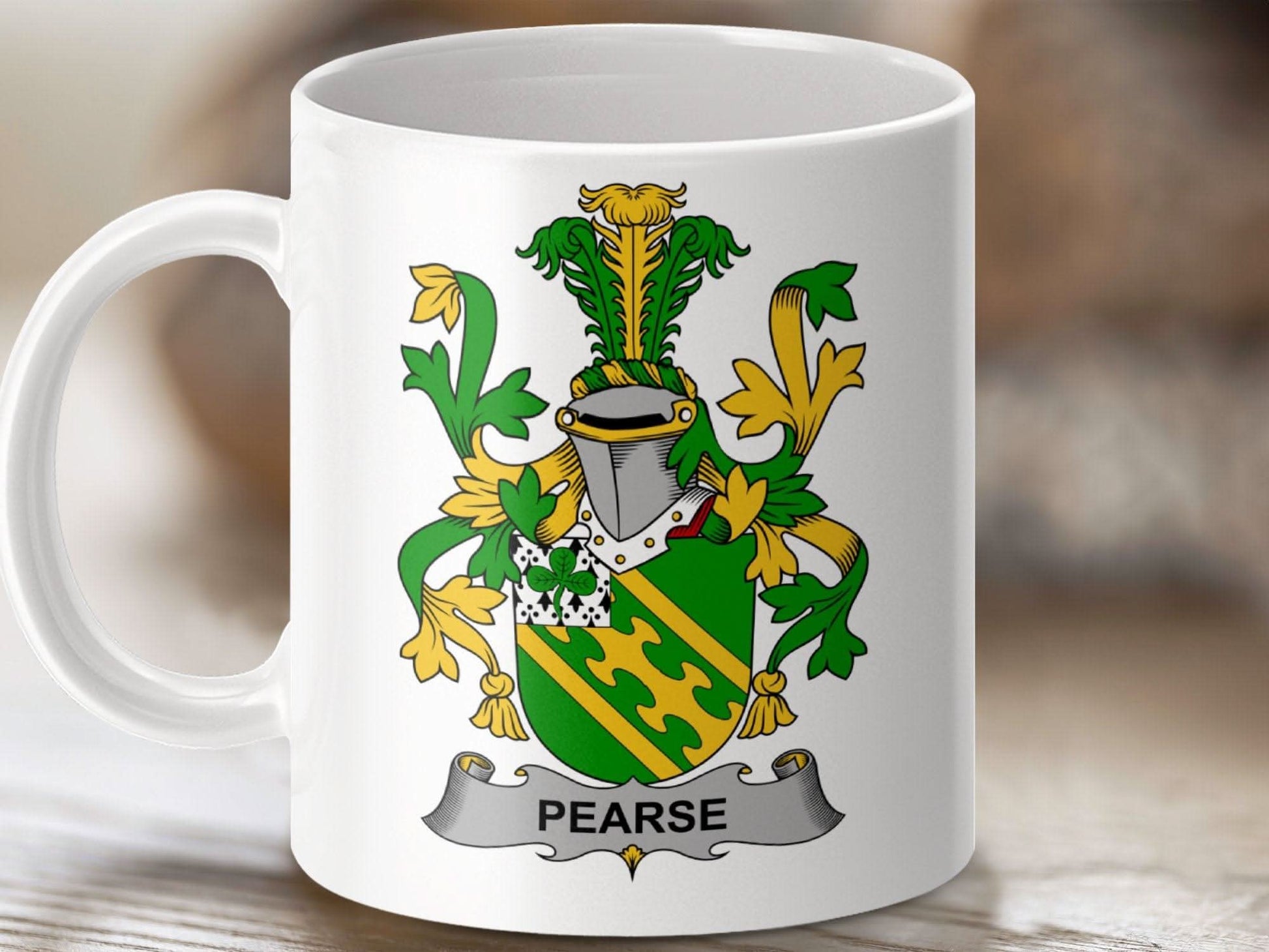 Pearse Irish Family Crest Mug - Celtic Ancestry Gifts