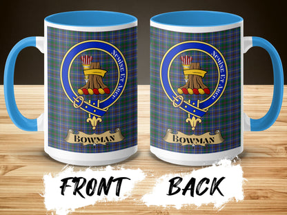 Scottish Clan Bowman Coat of Arms Plaid Pattern Mug - Living Stone Gifts