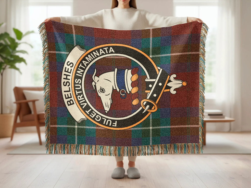 Belshe Virtus Intaminata Custom Family Crest Blanket
