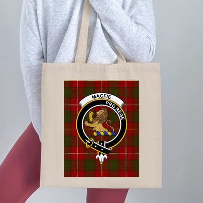 Clan Macfie Scottish Crest Tartan Tote Bag - Living Stone Gifts