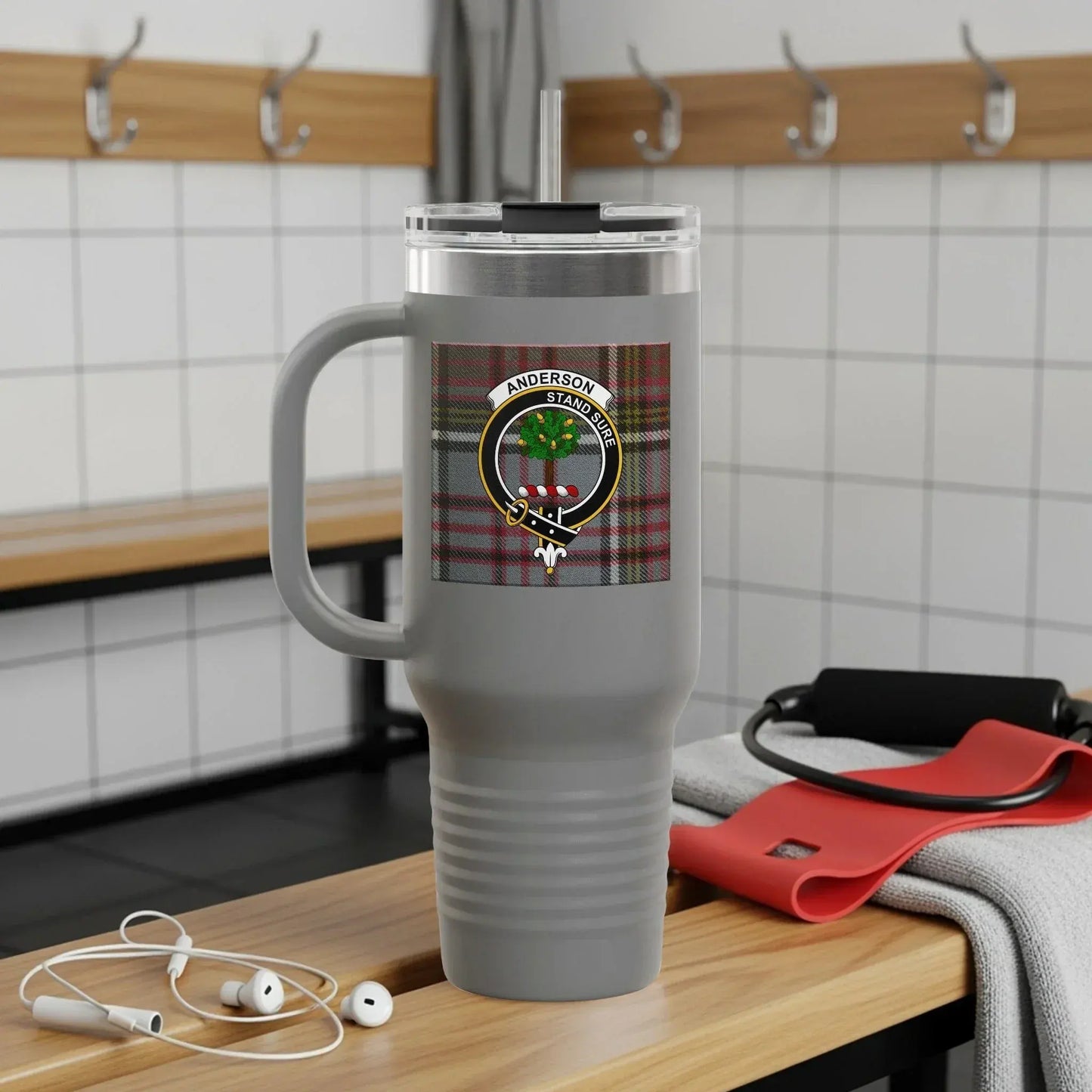 Anderson State Plaid Insulated Mug Beverage product