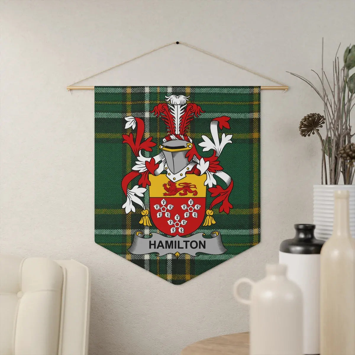 Hamilton Family Crest Tartan Wall Hanging Home Decor product