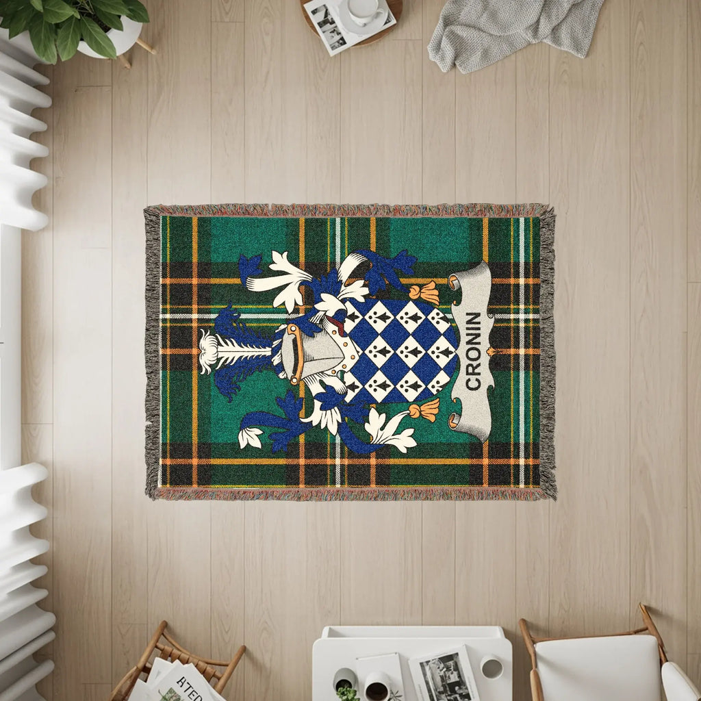 Cronin Crest Green Plaid Woven Throw product type