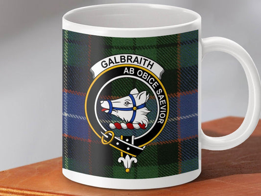 Galbraith Clan Crest Tartan Mug Unique Scottish product