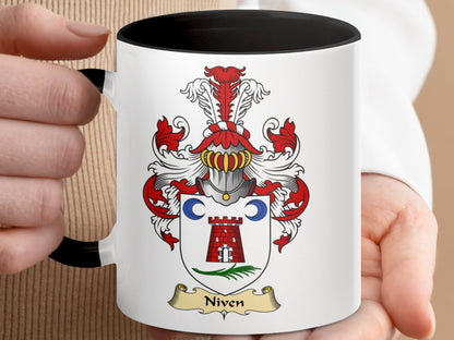 Scottish Clan Surname Niven Coat of Arms Mug - Living Stone Gifts