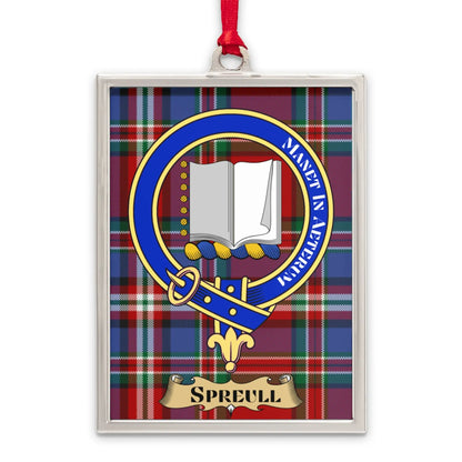 Spreull Plaid Crest Rectangular Ornament product