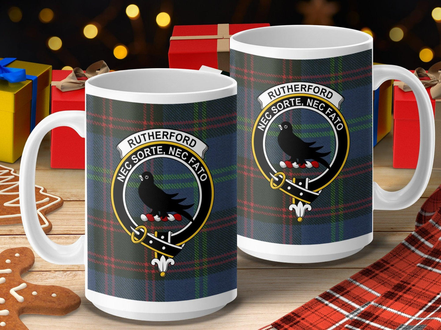 Rutherford Scottish Clan Crest Tartan Mug - Living Stone Gifts