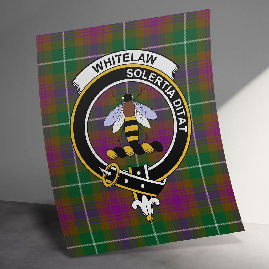 Whitelaw Scottish Clan Crest Tartan Poster Canvas Wrap - Celtic Ancestry Gifts