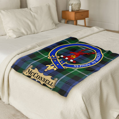 Scottish Clan McConnell Crest Tartan Blanket - Living Stone Gifts